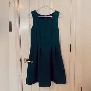 Blue rain teal sleeveless quilted fit and flare a-line midi dress